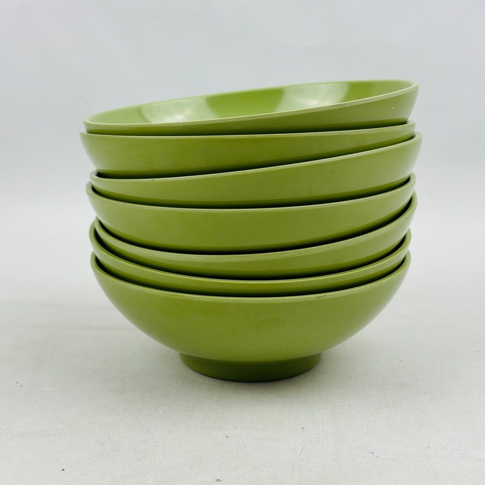 Texas Ware Melamine Dessert Berry Sauce Bowl Set of 7 Avocado Green G10